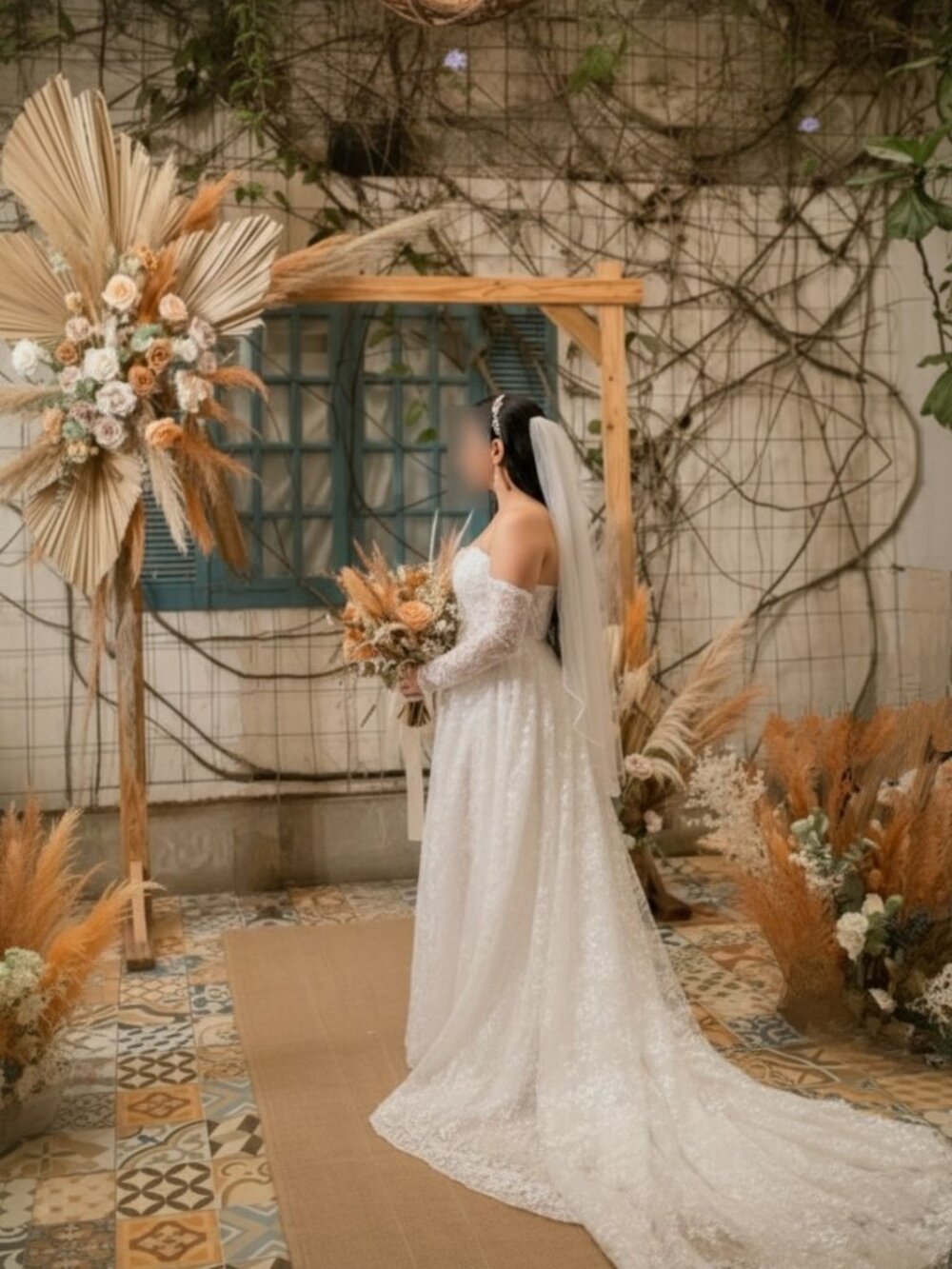 Val Stefani Wedding Dress Full Set (Dress + Veil + Headpiece)